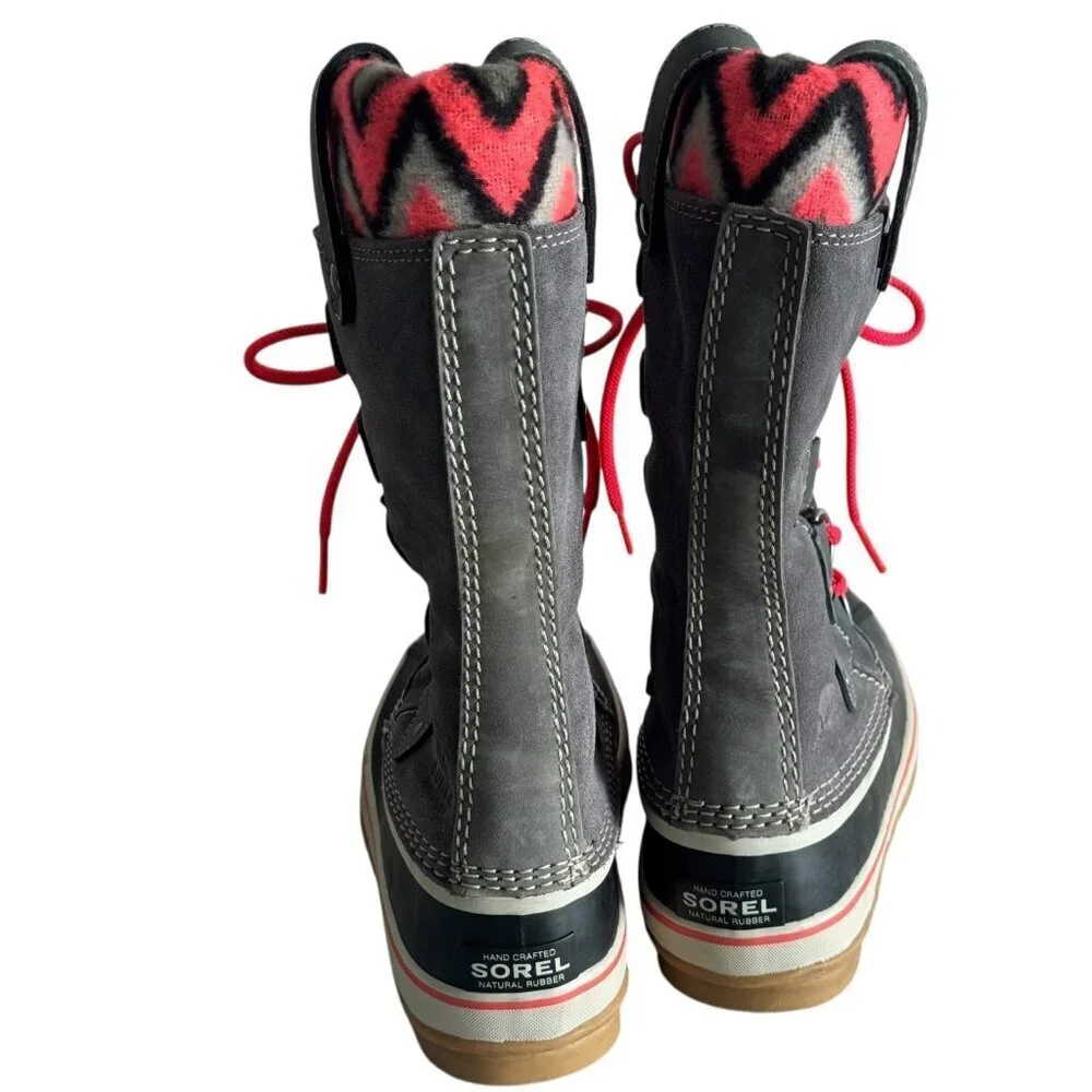 Sorel Joan of Arctic Knit gray Winter Waterproof Snow Boot NL2142-051 Women Sz 6